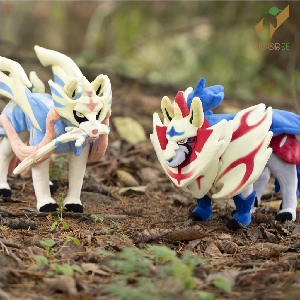 Gấu bông pokemon anime huyền thoại sư tử kiếm khiên Zancian and Zamazenta 40cm