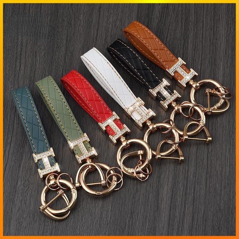 Móc Chìa Khóa Bằng Da PU Thời Trang Cho Nam Và Nữ Móc Khóa Dây Da Đính Kim Cương Sáng Tạo Chống Mất Thời Trang Dành Cho Nam Và Nữ