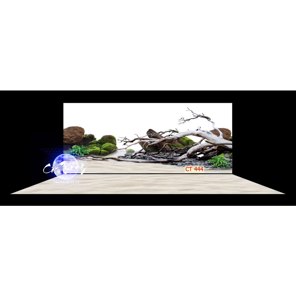 tranh 3d. tranh dán bể cá thủy sinh, bể cá rồng (tranh lưng)