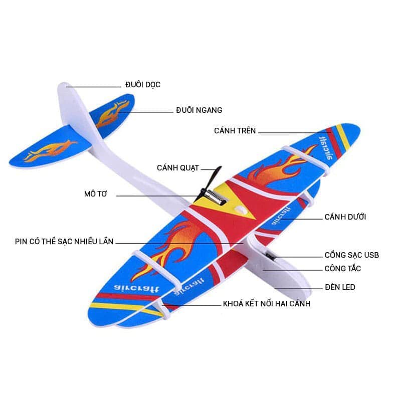 Đồ chơi máy bay xốp chiến đấu su 27 pin sạc usb điện thoại tự bay