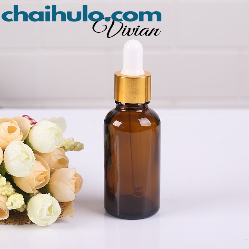 50ml - Lọ Chiết Mỹ Phẩm Lọ Chiết Serum Mini Lọ Đựng Tinh Dầu Lọ Thủy Tinh Màu Nâu/Trong Suốt Nắp Bóp Đen/Vàng Nhỏ Giọt