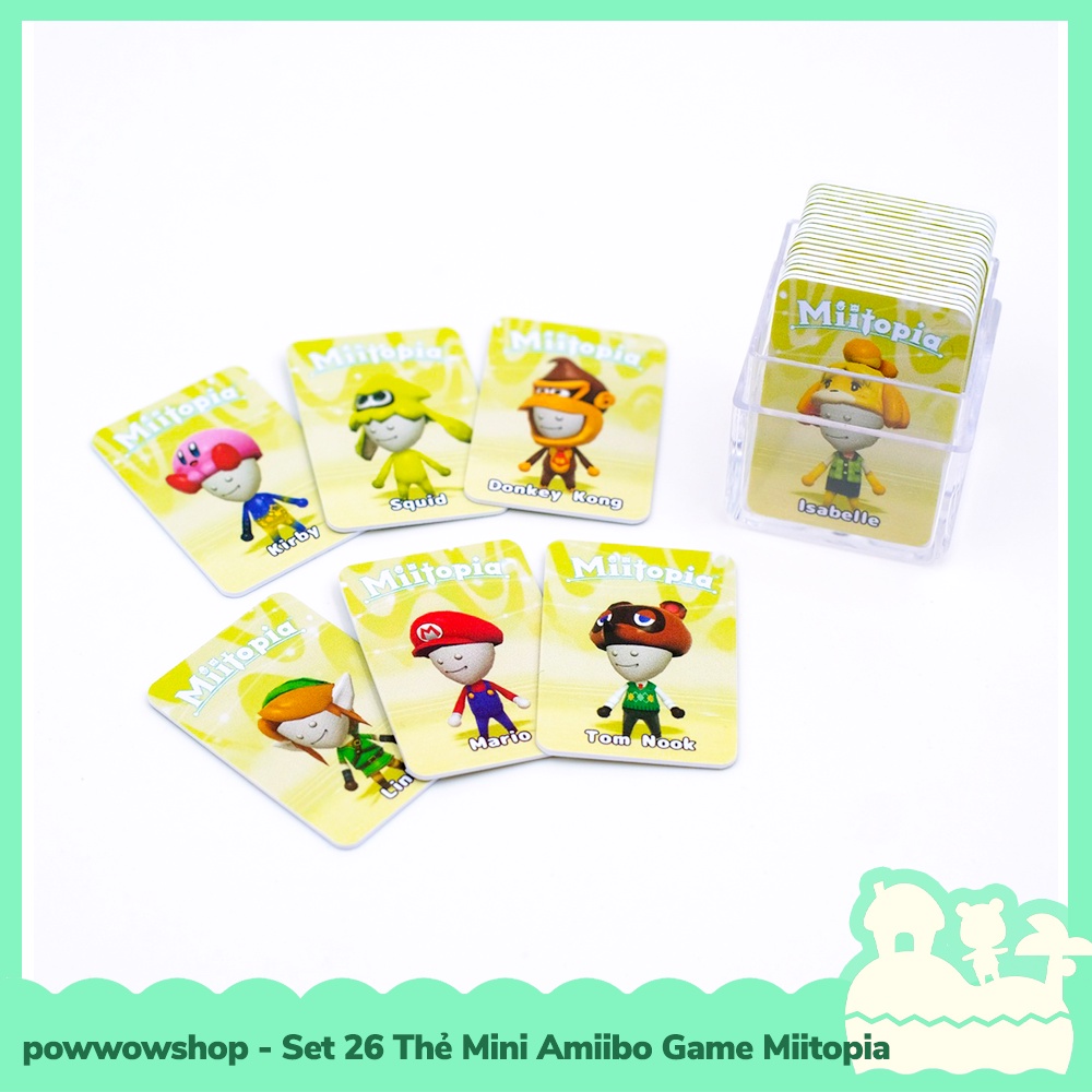 [Sẵn VN - Hỏa Tốc] Set 26 Thẻ Mini Amiibo Card Size Nhỏ Cho Game Miitopia Nintendo Switch / Lite / Oled