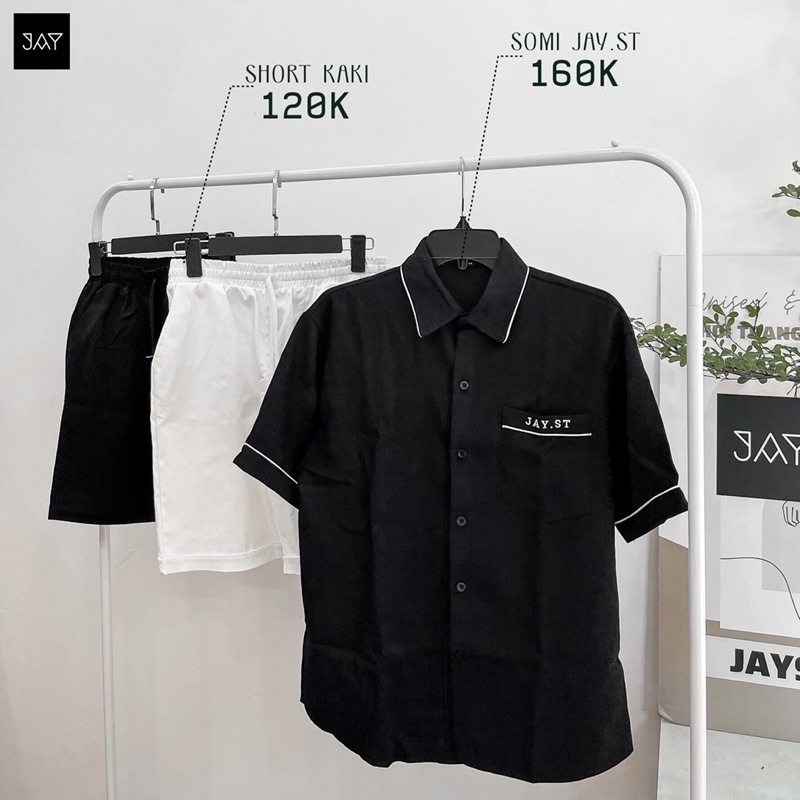 Sơmi tay lỡ JAYST màu Đen/Trắng/Mint logo thêu  Nam nữ unisex  Áo Sơ Mi form rộng style Ulzzang/ JayStoree2