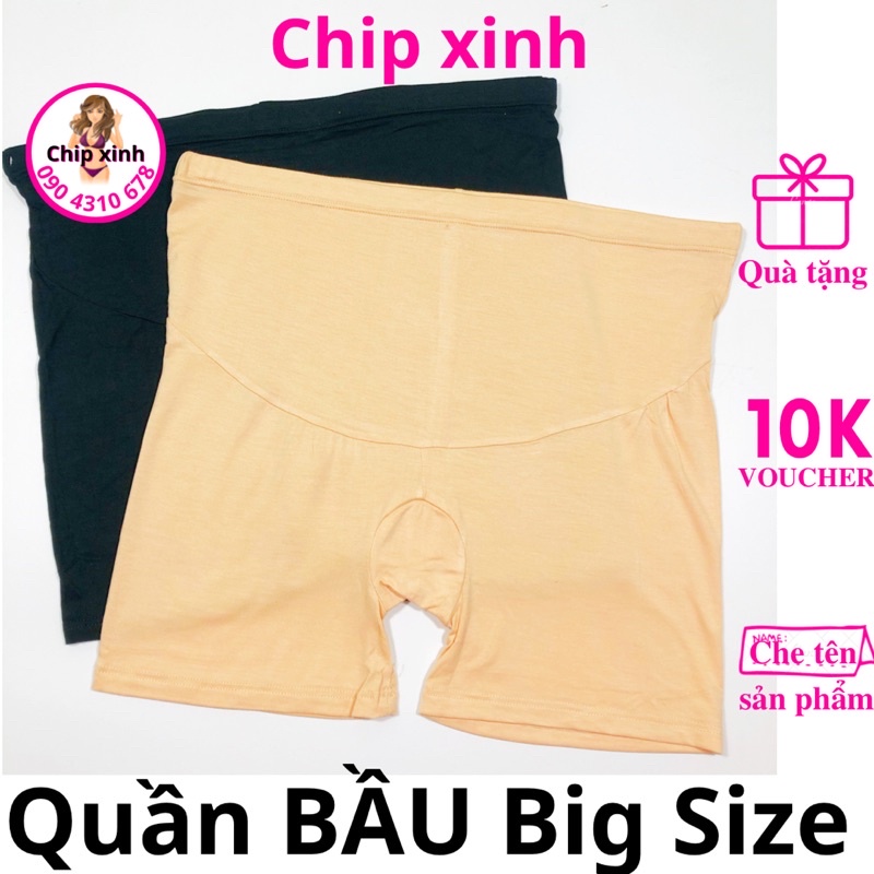 Quần Bầu Bigsize, Quần đùi bầu chất cotton 45-80kg mềm mại, thoáng mát Chip Xinh Shop