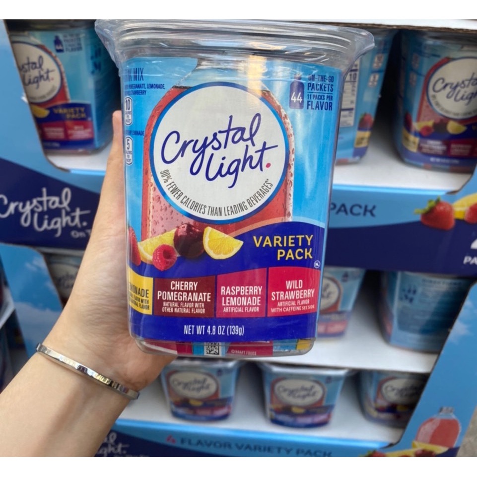 BỘT PHA NƯỚC TRÁI CÂY KHÔNG ĐƯỜNG CRYSTAL LIGHT - CHO CẢ NGƯỜI ĂN KIÊNG, KETO, TIỂU ĐƯỜNG😋- Hộp 44 gói