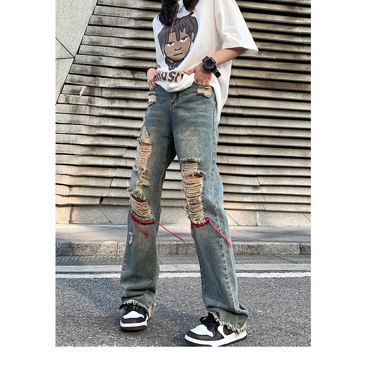 Quần jeans Dài Ống Rộng Thời Trang Phong Cách Hip Hop Y2K