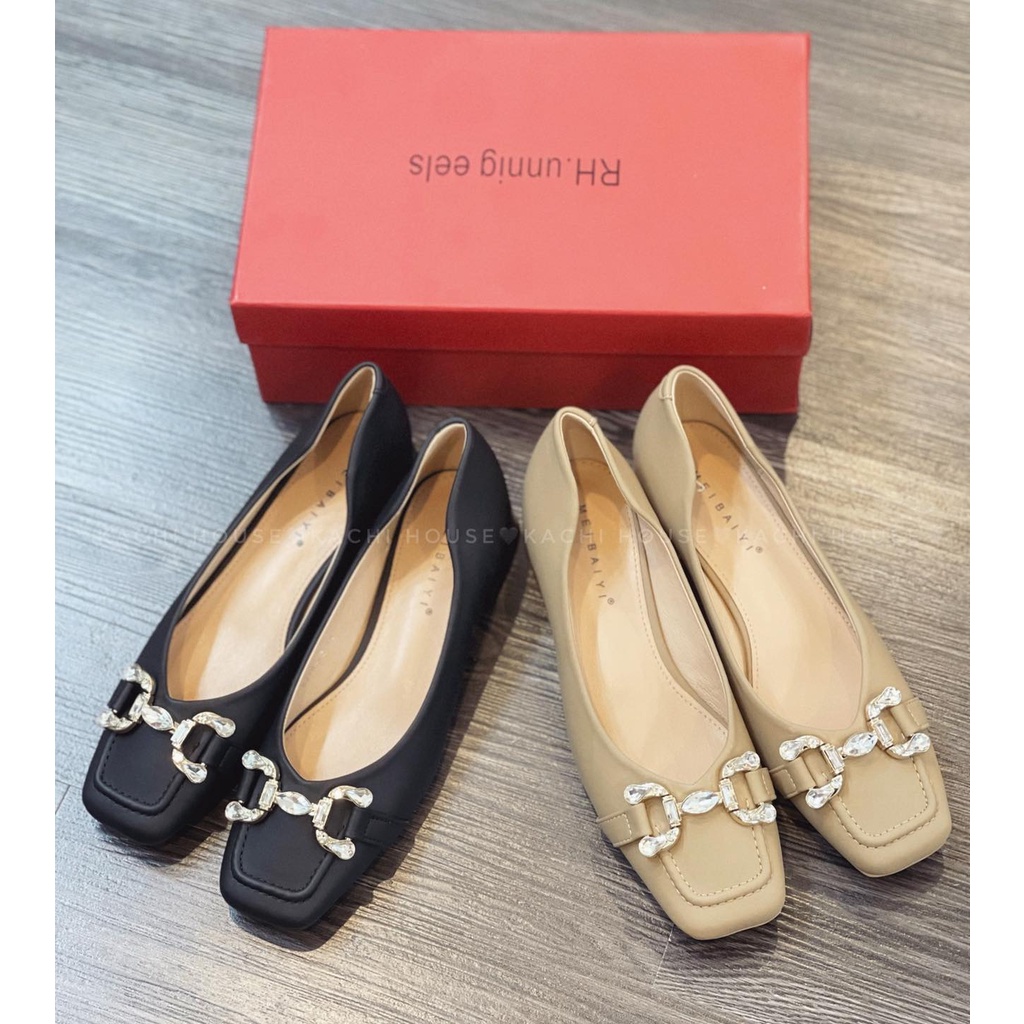 GIÀY mũi vuông khóa xích cườm 83783-8- Kachi House