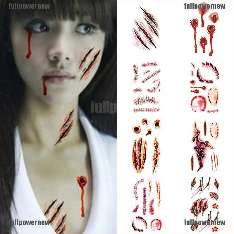 Hình xăm dán cơ thể tạm thời chống nước phong cách Halloween độc đáo