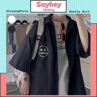 Áo khoác ❤ áo sơ mi tay lỡ Ulzzang Kaki unisex form rộng oversize - Sayhey