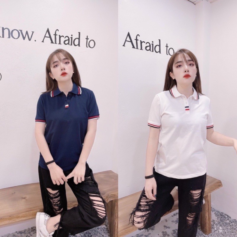 ANU1 - ÁO POLO MỚI PHỐI VIỀN CỔ 2 MÀU NỮ | BigBuy360 - bigbuy360.vn