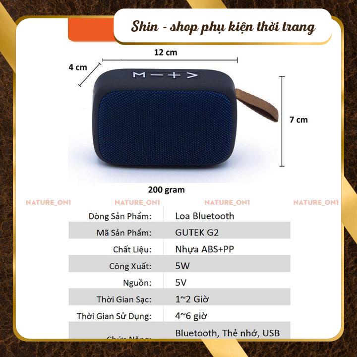 Loa Bluetooth Mini Loa Cầm Tay Nhỏ Gọn Nghe Nhạc Không Dây Cắm Usb Và Thẻ Nhớ Gutek Charge G2 - Shin Shop