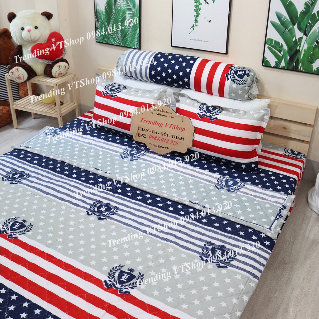 Bộ 5 món chăn hè ga gối chất liệu Poly Cotton giá siêu rẻ