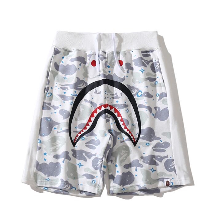 Bape thời trang in cotton unisex quần short giản dị