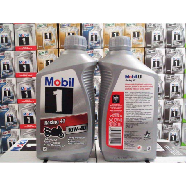 Dầu nhớt tổng hợp Mobil 1 Racing 4T 10W40 946ml - Xe máy, mô tô PKL