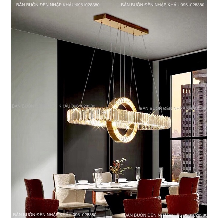 Đèn Thả Pha Lê 2 VÒNG HÌNH TRÒN HÌNH CẦU trang trí nội thất