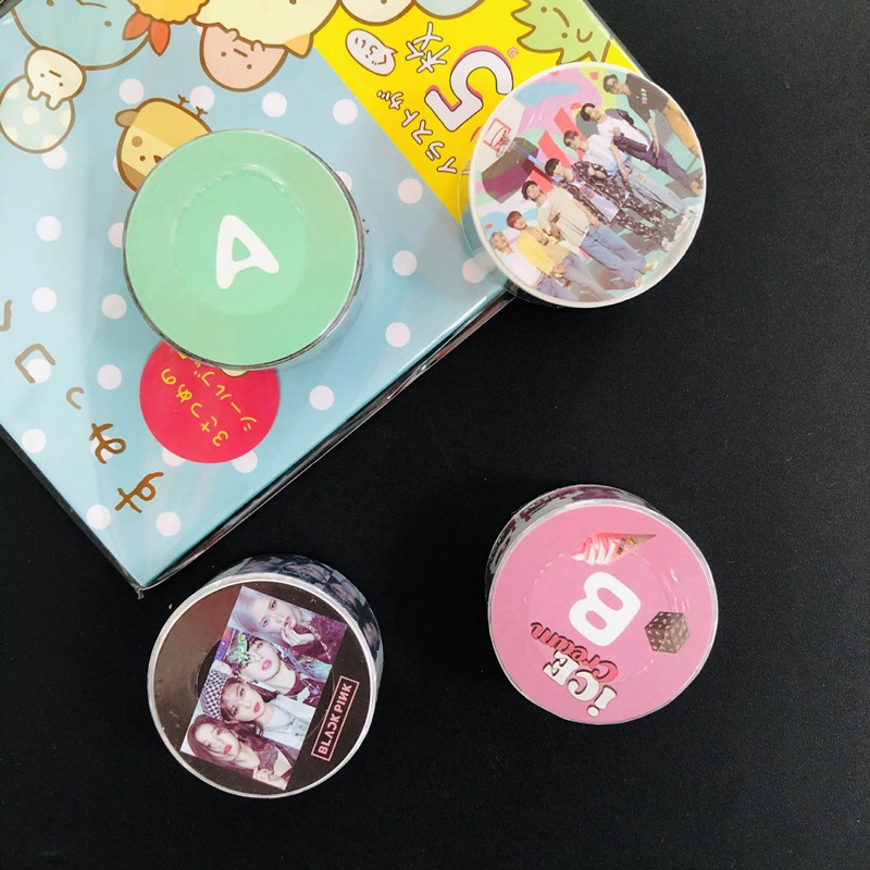 1 Cuộn Băng Keo In Hình Nhóm Nhạc Bts Blackpink 2cm X 5m