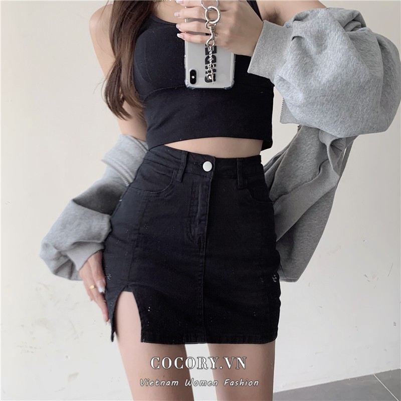 chân váy jean Xẻ Tà Thời Trang Dành Cho Nữ | BigBuy360 - bigbuy360.vn