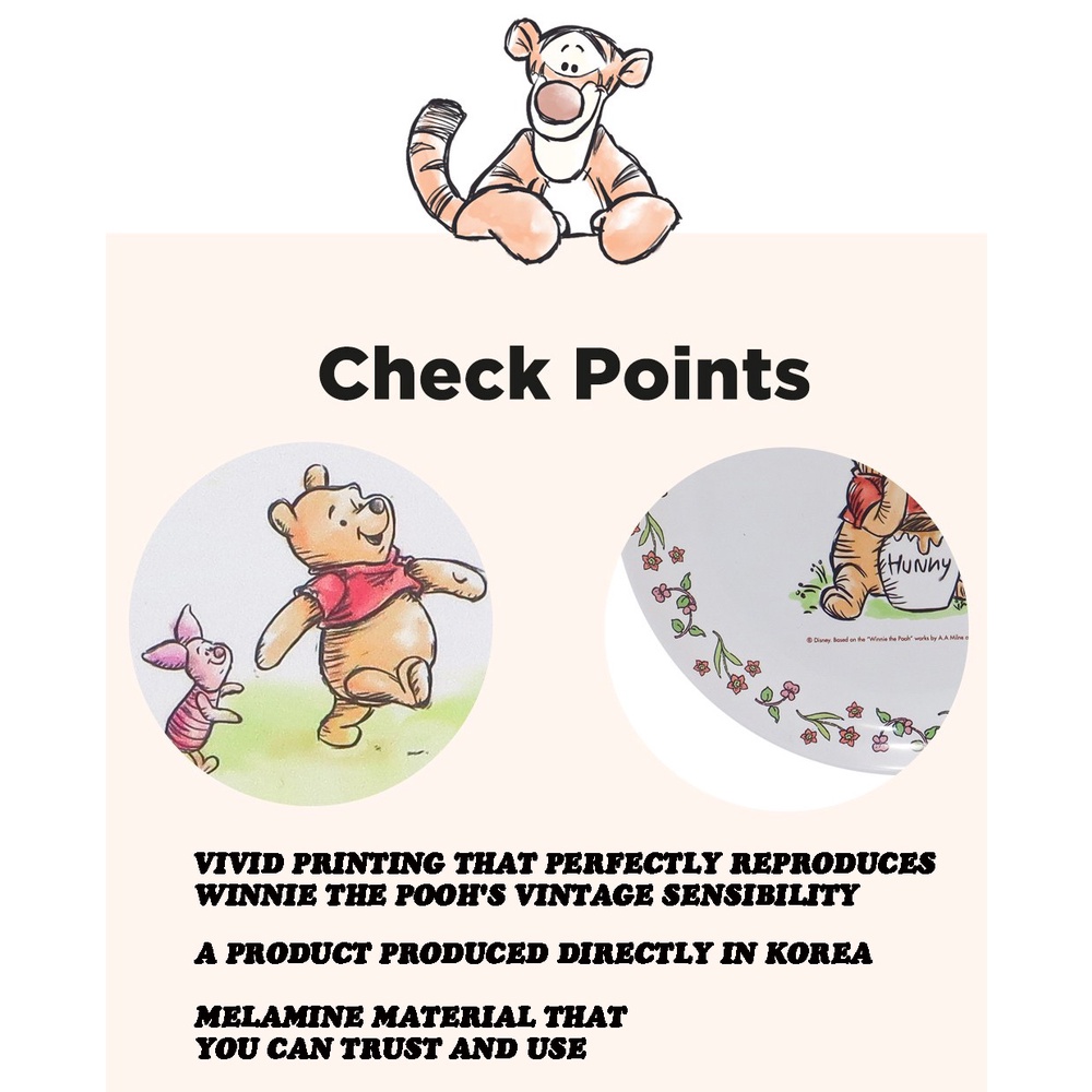 DISNEY Bộ 3 đĩa melamine in hình hoạt hình Winnie the Pooh