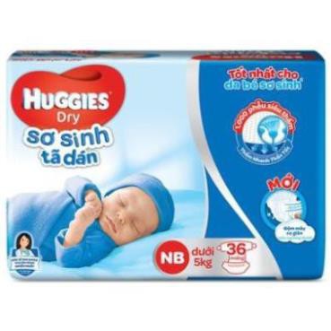 Tã dán sơ sinh Hugggies NB 36 miếng dành cho bé dưới 5kg