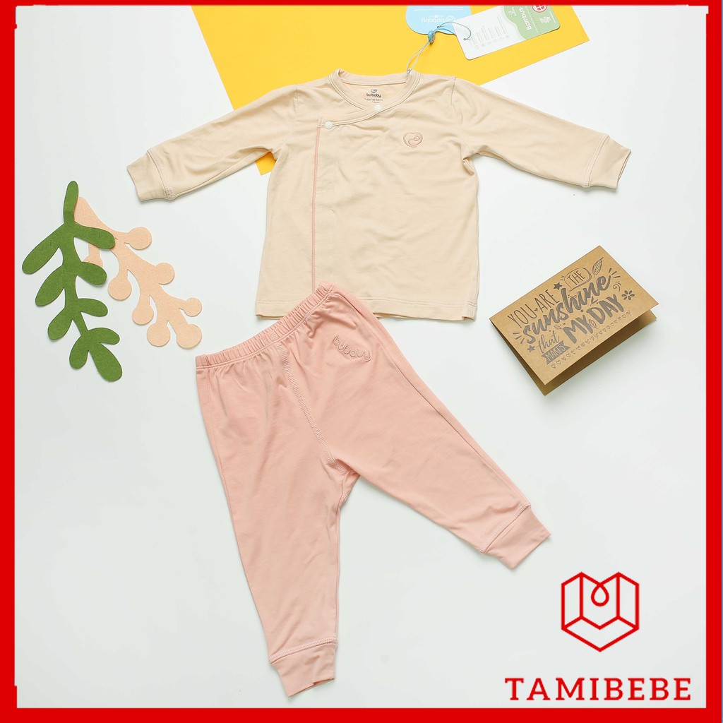 Quần áo trẻ em Bu Babywear - Bộ cài lệch dài tay trơn Bu Baby - TAMIBEBE