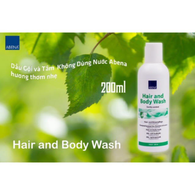 Dầu Tắm Gội Khô 2 Trong 1  Không Dùng Nước Abena Hair & Body Wash 200ml - 2201387