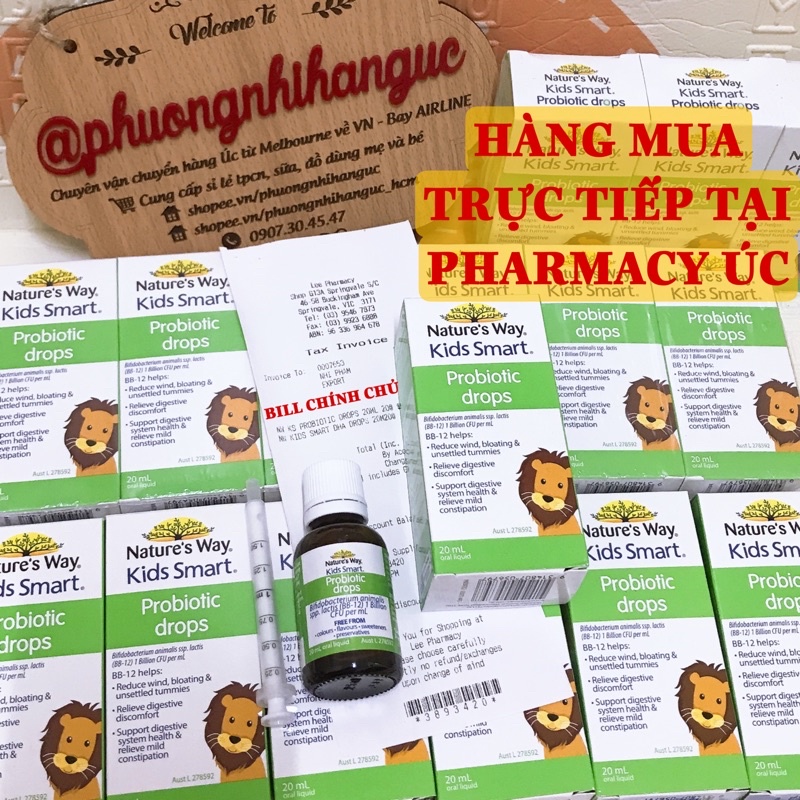 FULL BILL BAY AIR- MEN VI SINH NATURE'S WAY KIDS SMART DROPS PROBIOTIC 20ML