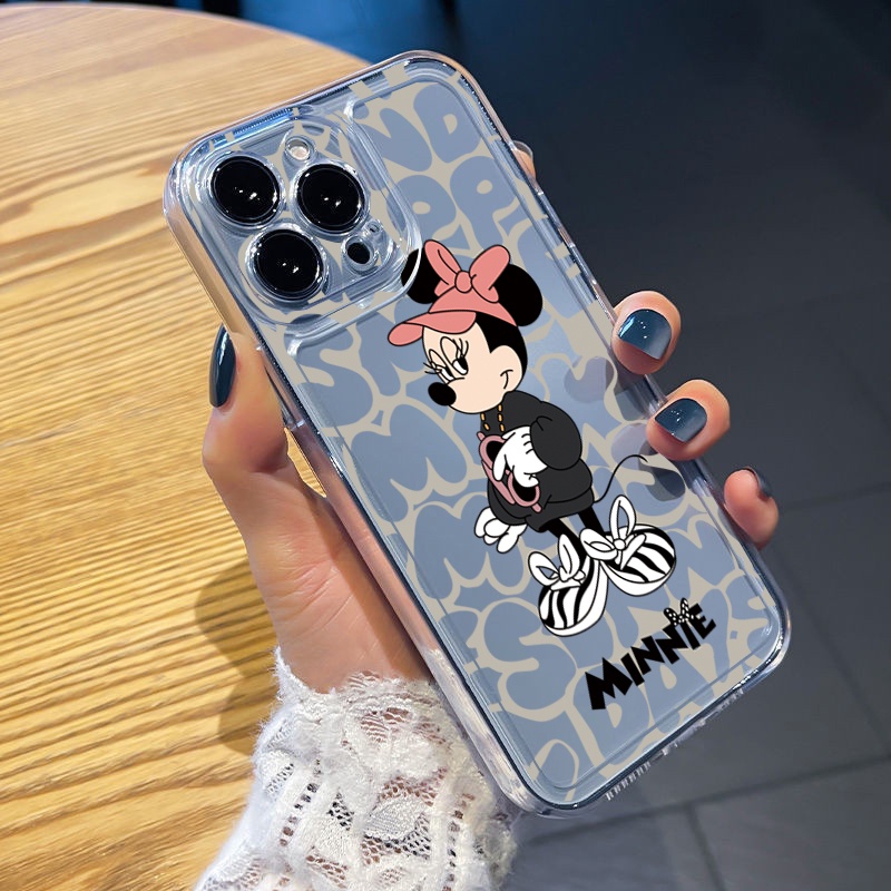 Ốp Điện Thoại TPU Gel Đệm Khí Hình Chuột Mickey Minnie Màu Trong Suốt iPhone 13 Pro Max 14 12 iPhone 11 XR 8 7 SE 2022