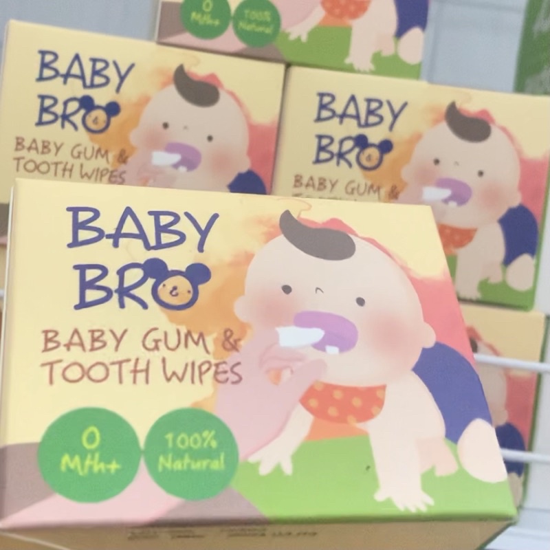 gạc rơ lưỡi Baby bro gói 25 miếng  vệ sinh răng miệng cho bé từ 0-36 tháng