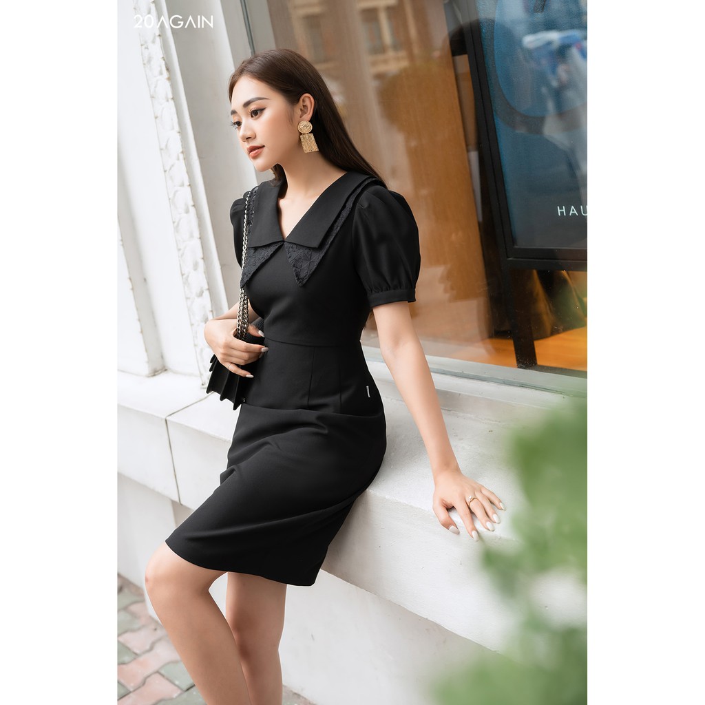 Đầm ôm phối cổ ren 20AGAIN DOA1012 | BigBuy360 - bigbuy360.vn