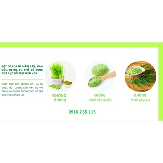 250gr BỘT SẤY LẠNH CỎ LÚA MÌ HỮU CƠ KHẢI MINH (tiện dụng cho người không có điều kiện trồng hạt giống cỏ lúa mì hữu cơ)