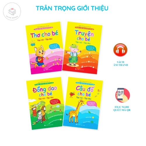 Sách Thơ truyện đồng dao câu đố truyện tiềm thức cho bé tập nói tập đọc