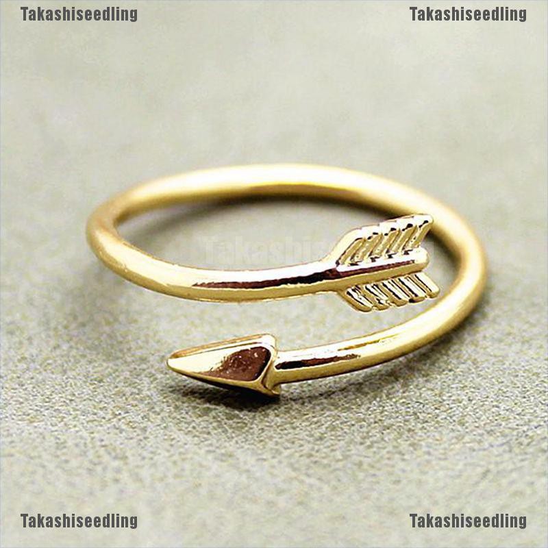 Nhẫn Hở Hình Mũi Tên Màu Vàng / Bạc Thời Trang Cho Nữ