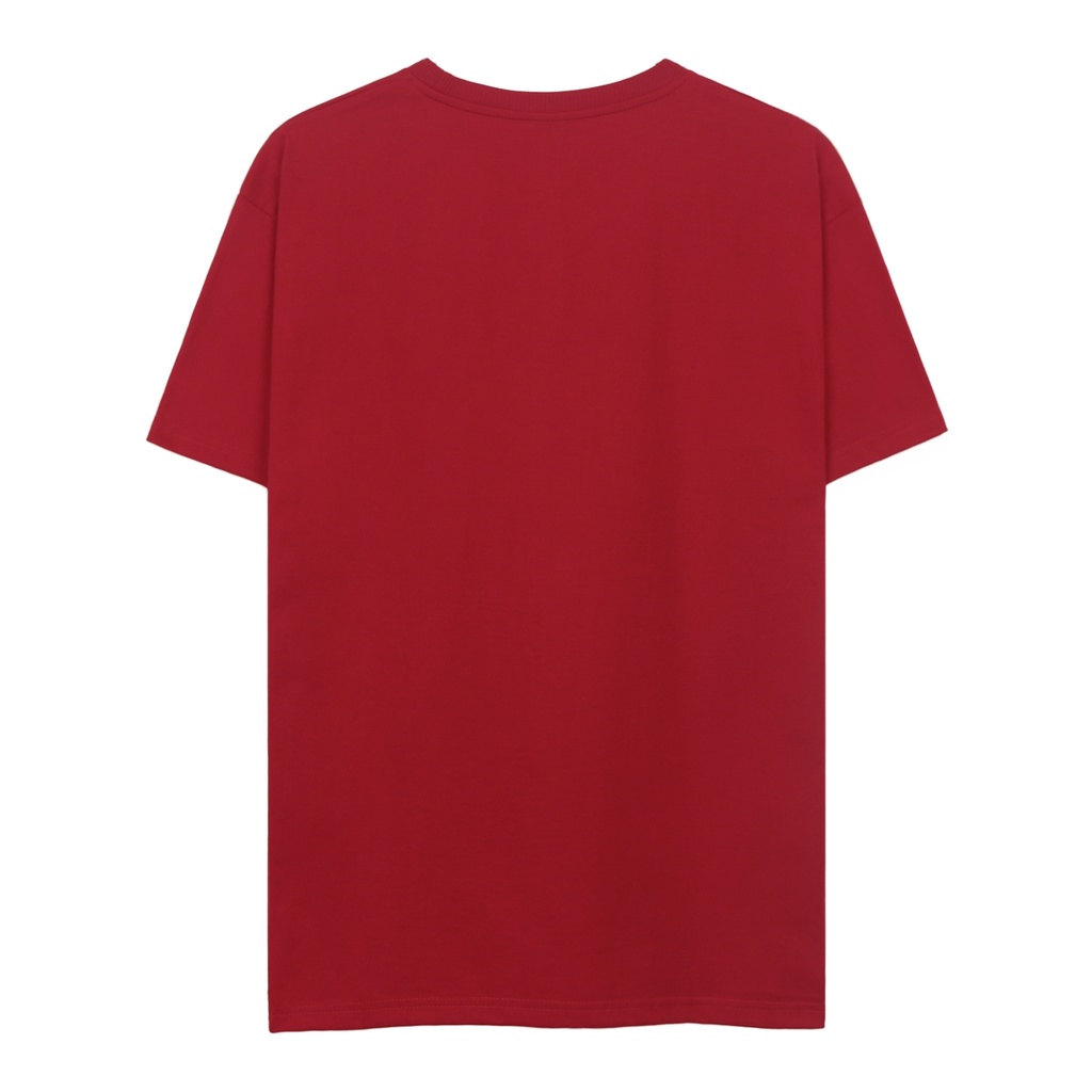 Áo Thun Champion Màu Đỏ Tươi Thêu Chữ Màu Trắng Chất Liệu 100% Cotton Thoáng Mát Form Rộng Thoải Mái