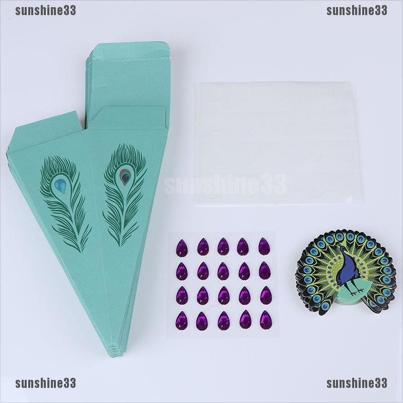 Set 20 Hộp Đựng Kẹo Hình Chim Công DIY Cho Bé