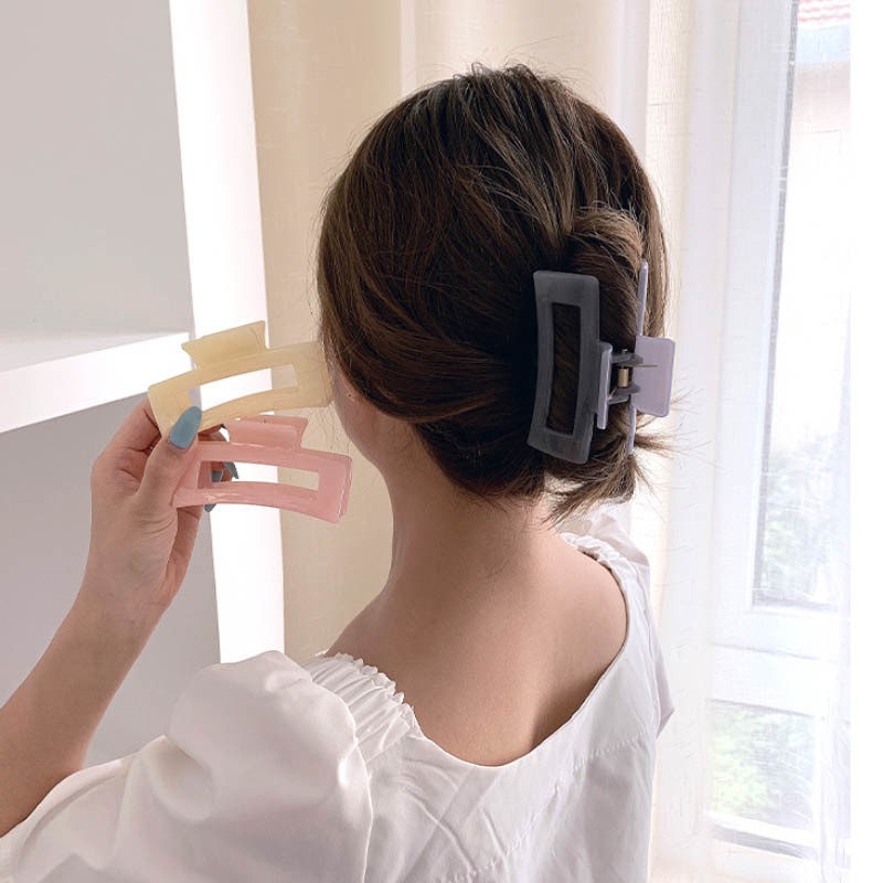 Kẹp Tóc Hình Vuông Kích Thước Lớn Đơn Giản Phong Cách Hàn Quốc