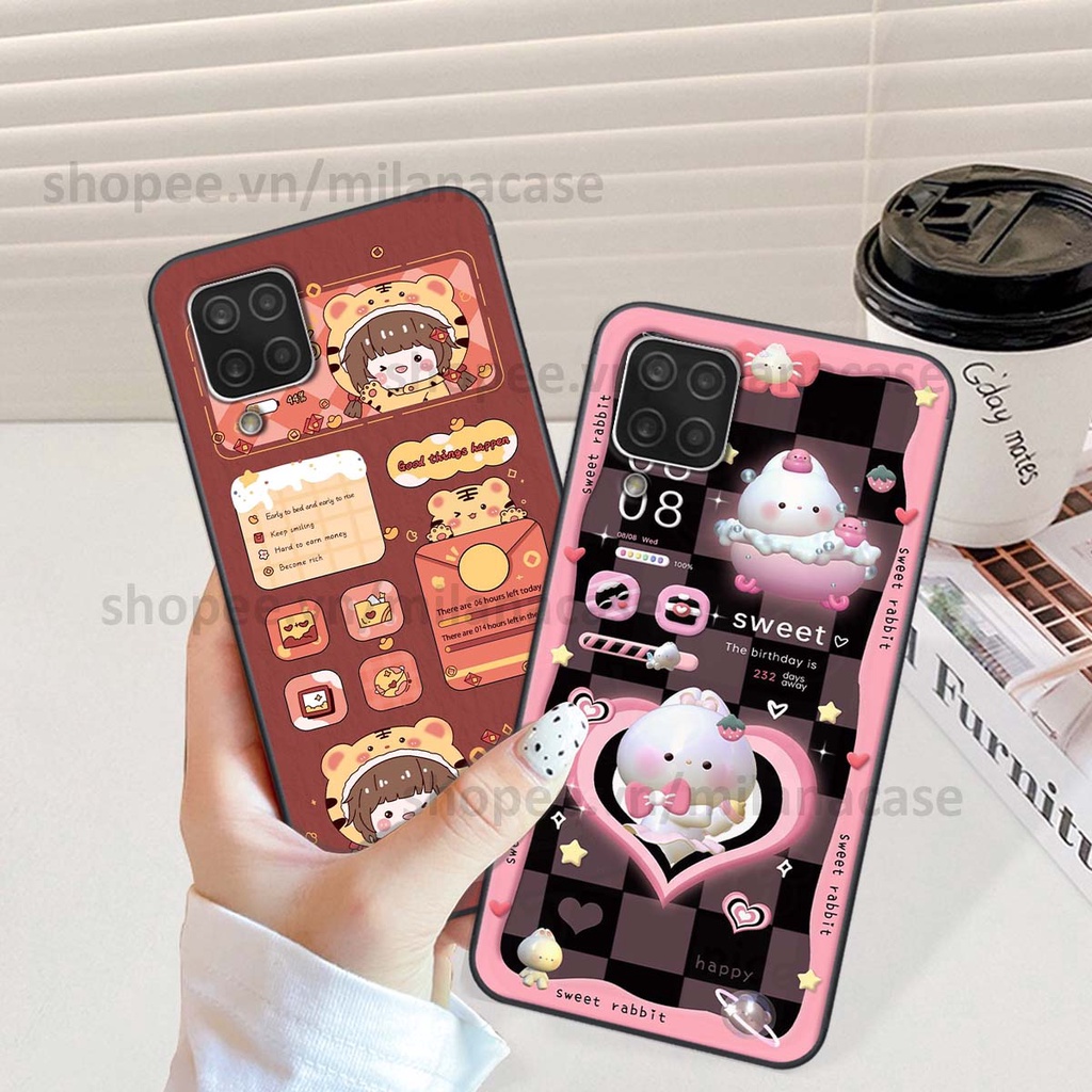 Ốp Samsung A12 / M12 hình đồng hồ icon gấu mèo cute cực dễ thương ngộ nghĩnh