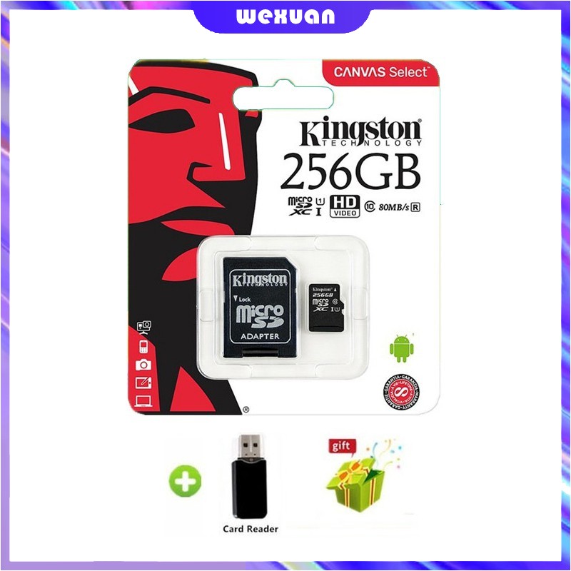 Thẻ Nhớ Micro Sd 256Gb 100Mb / S Class10 Kèm Bộ Chuyển Đổi