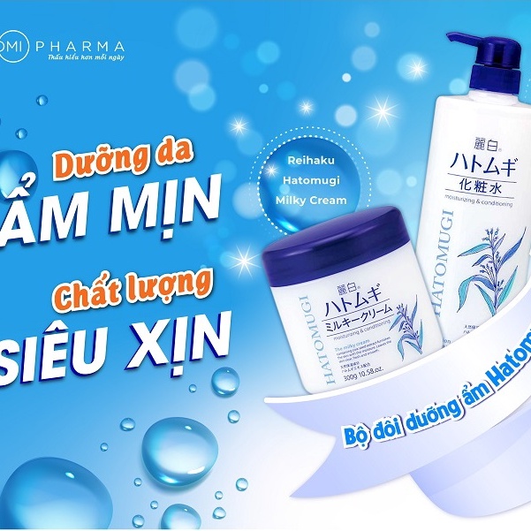 Combo Dưỡng Trắng Da Nhật Bản Hatomugi Moisturizing Washing 300ml-800ml