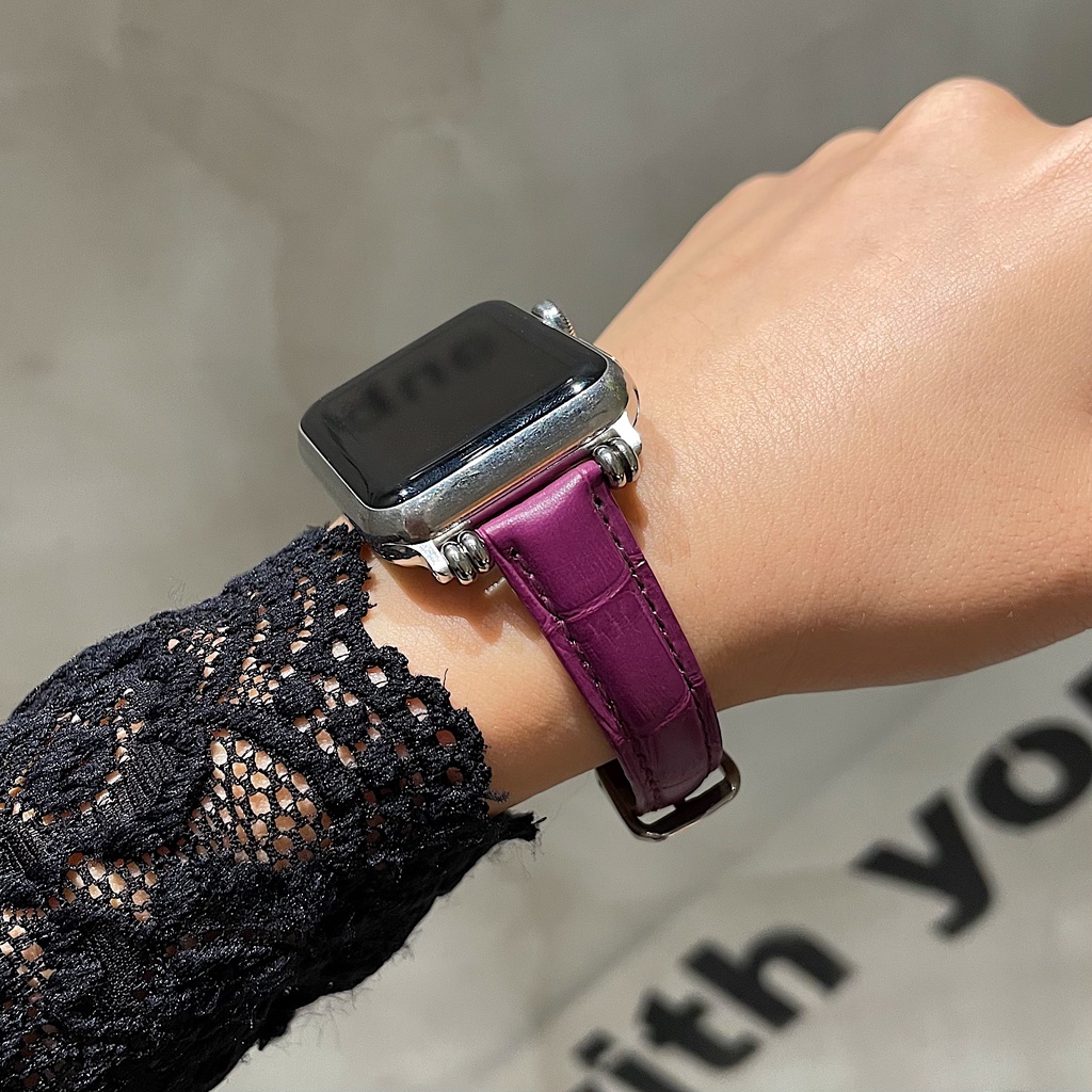 Dây Đeo Đồng Hồ Apple iwatch series 7 6 5 SE 4 3 2 41mm 45mm 38mm 40mm 42mm 44mm Họa Tiết Da Cá Sấu
