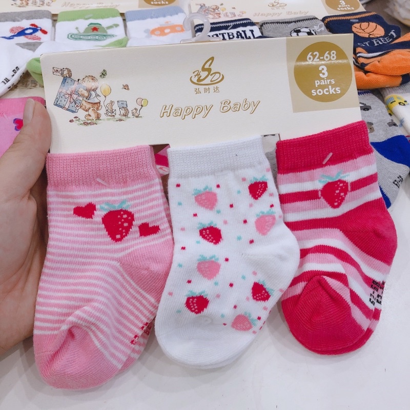 Set 3 đôi tất Happy Baby bé trai bé gái