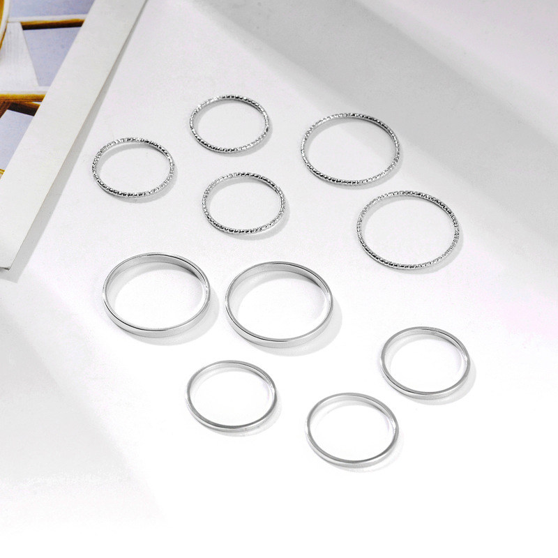 Bộ 10 nhẫn đeo ngón tay phong cách vintage xinh xắn thời trang