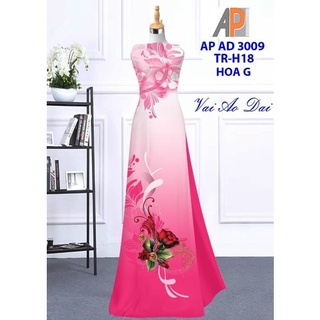 Vải áo dài 3D cao cấp hoa hồng.Shop bán VẢI CHƯA MAY