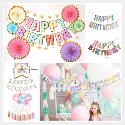 Bộ Dây Cờ Treo Trang Trí Sinh Nhật Hình Kì Lân