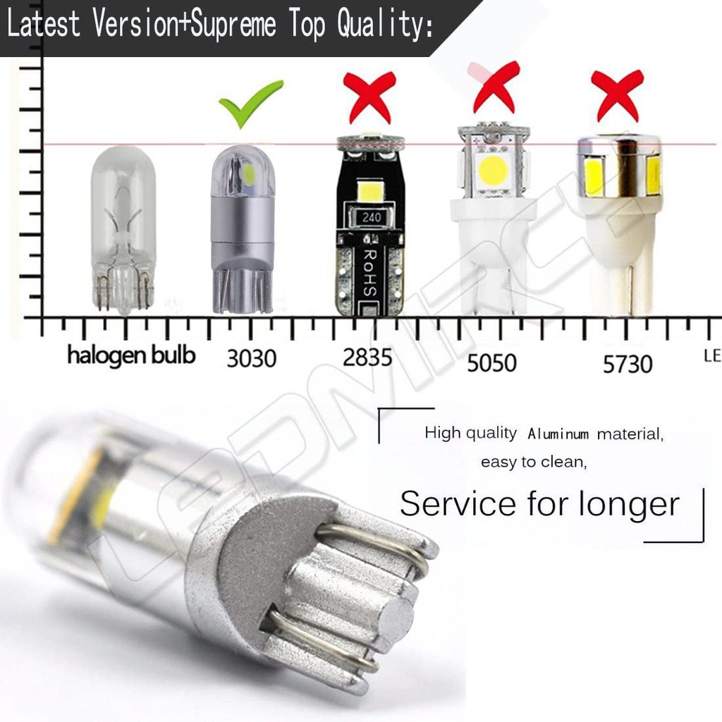 [Mới] Bóng Đèn Led Bulb Demi, Đèn Mặt Đồng Hồ Xe Máy, Light Sương Mù, Xi Nhan Ô Tô T10 2 SMD 3030 COB 12V Cao Cấp