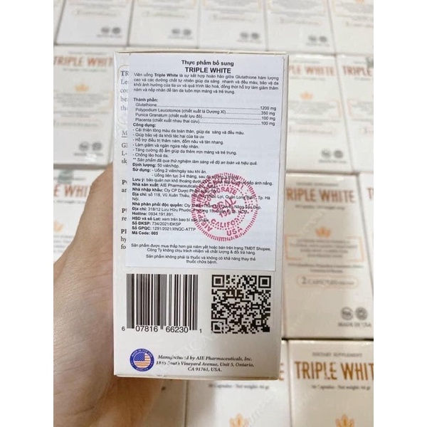 Viên uống triple white trắng da ngừa nám