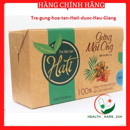 Trà gừng mật ong hòa tan làm ấm cơ thể,phòng cảm lạnh,chống sổ mũi,ngạt mũi,giảm đầy bụng chướng hơi Hati-dược Hậu Giang