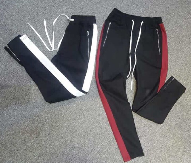 Quần thể thao nam track pants 1 sọc trắng chất liệu cotton co giãn thoải mái | BigBuy360 - bigbuy360.vn