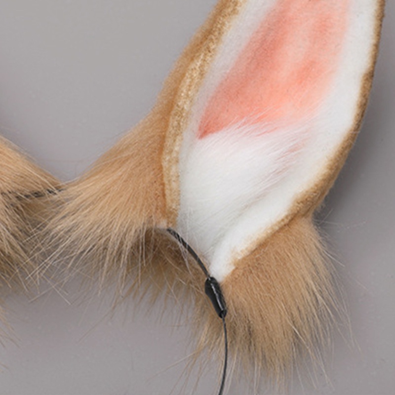 Băng đô tai mèo phối lông phong cách Lolita