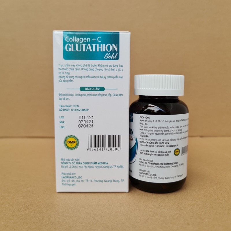 Collagen Glutathione gold cung cấp đổ ẩm cho da, làm đẹp da sáng da nám da vàng da chỗng lão hoá da