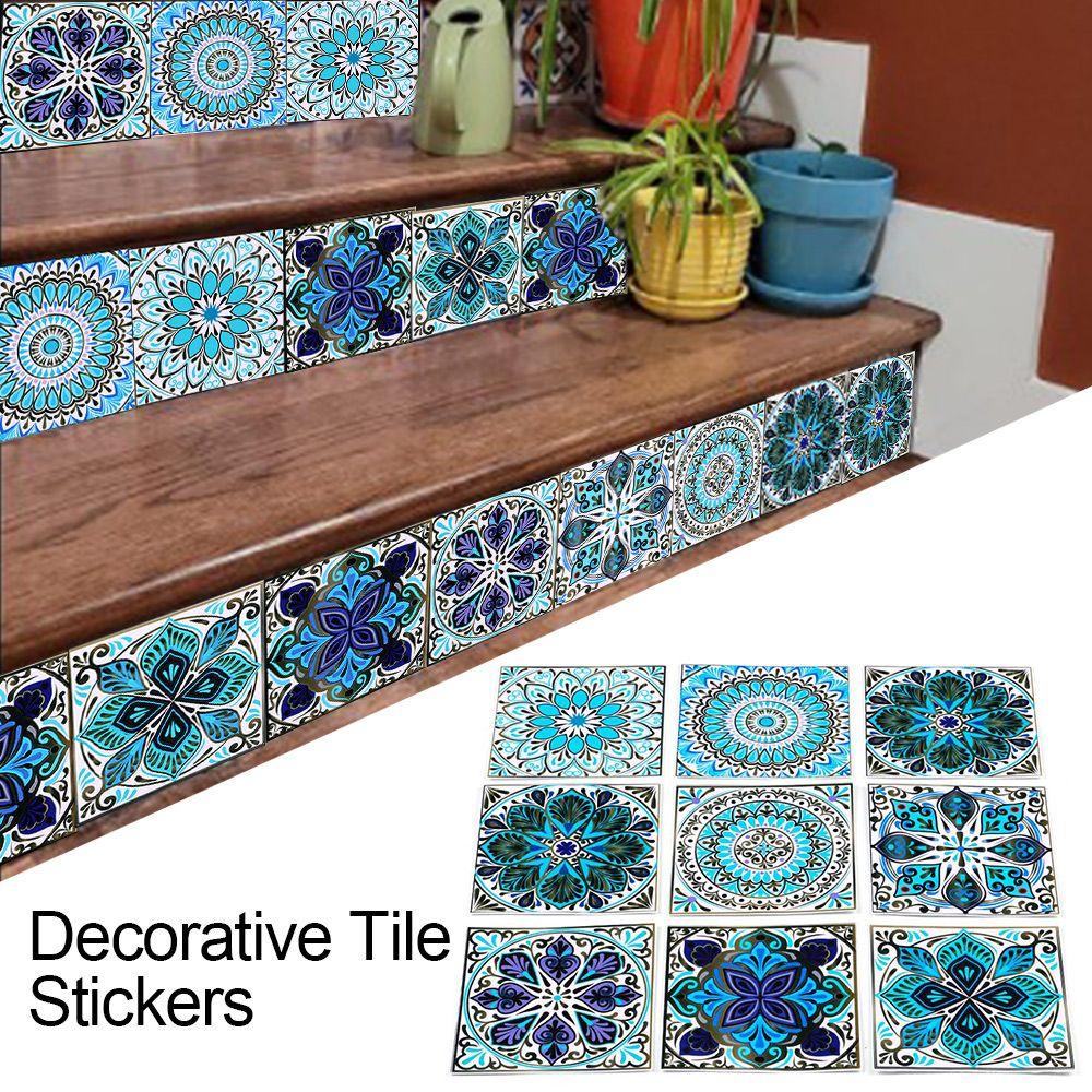 Bộ 10 Miếng Dán Sàn Nhà Hình Viên Gạch Moroccan Talavera
